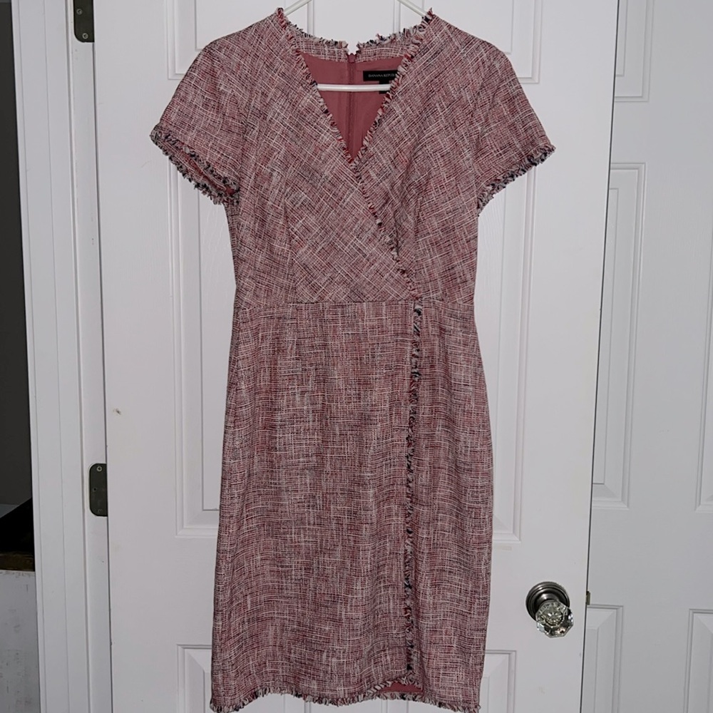 New Banana Republic pink tweed dress, size 8.